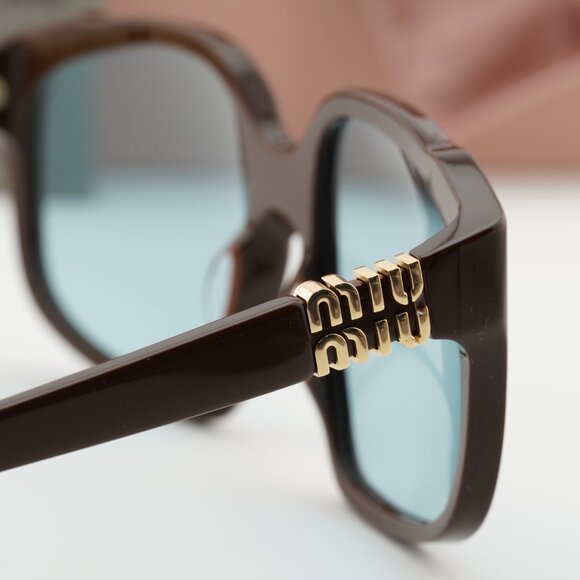 Miu Miu MUA07S 24D20R Square Sunglasses – Shiny Brown \\Light Blue main image 7